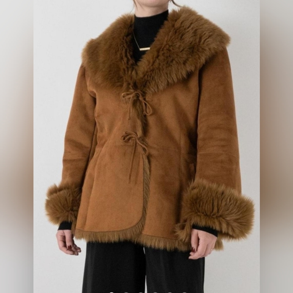 Jones New York Faux Fur Lined Jacket Size L